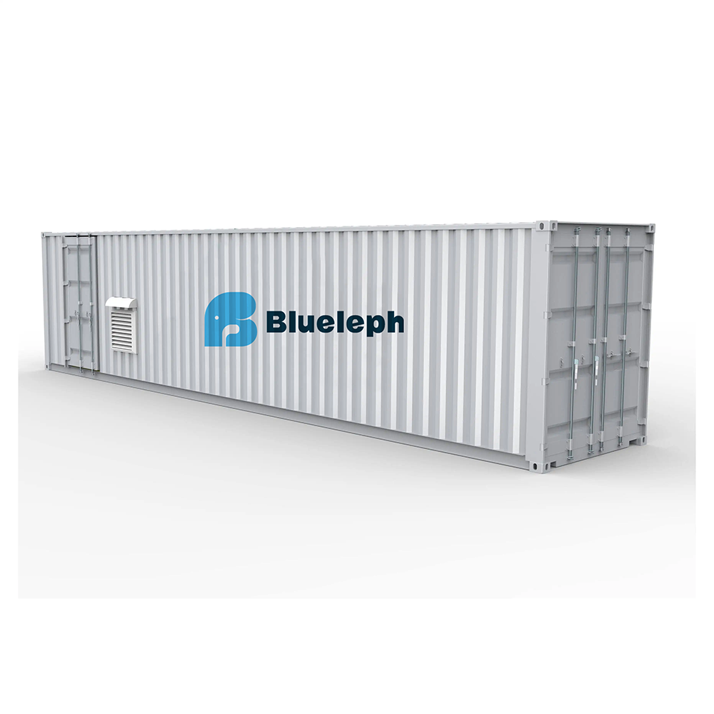 side angled view of a 40ft LiFePo4 bettery energy storage container for solar system 01