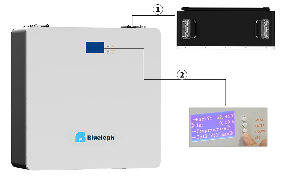 lithium energy storage system with LCD display