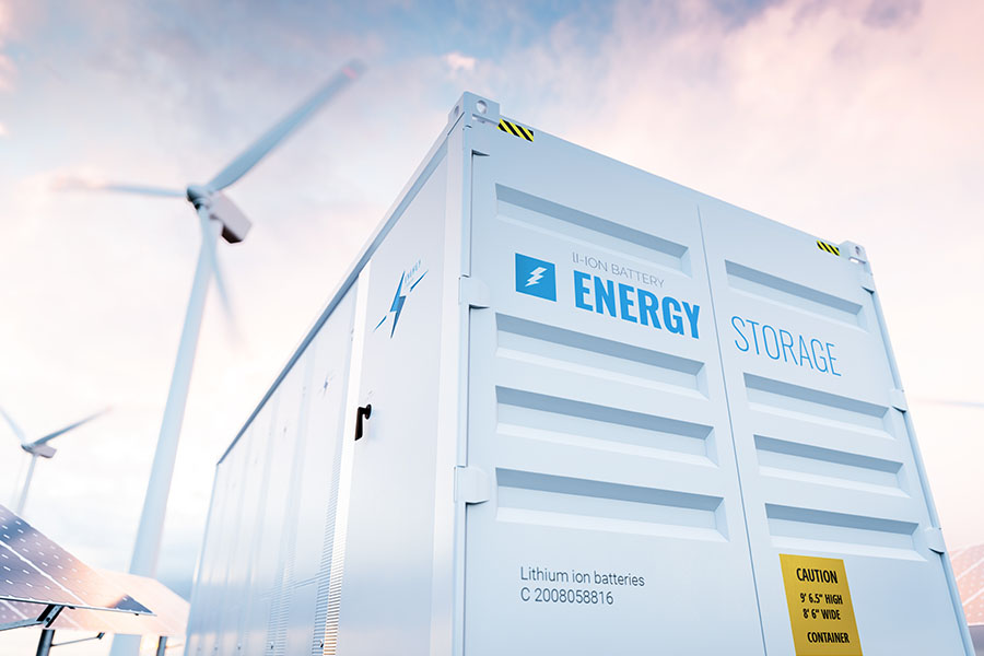 sustainable ESS container unit with wind generator