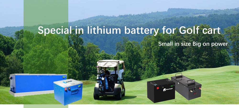 blueleph lithium battery for golf carts in different sizes and capacities